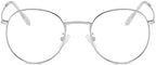 Junsika Round Blue Light Glasses for Women Men Retro Circle Computer Gaming Glasses Clear Lens Metal Frame Eyeglasses