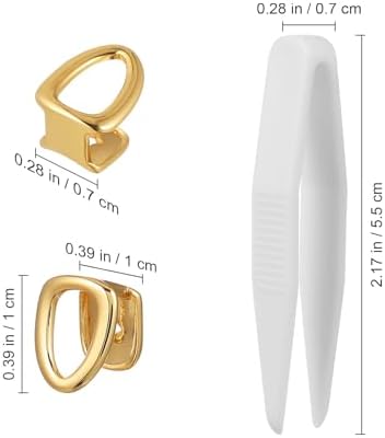 SUPVOX Gold Plated Gold Tooth: 2 Pcs Ecorative Teeth Jewelry for Hip-hop Party,single Tooth Caps for Teeth