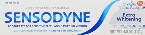 Sensodyne Extra Whitening Toothpaste for Sensitive Teeth, Cavity Prevention and Sensitive Teeth Whitening - 4 Ounces