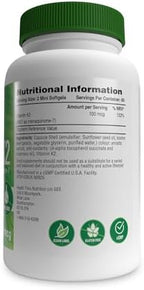 Health Thru Nutrition Vitamin K2 (MK-7) 100mcg – 120 Softgels | Menaquinone-7 | Highly Bioavailable K2 Supplement | Non-GMO, Soy-Free, Gluten-Free