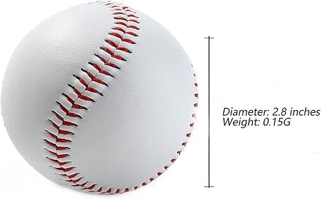 Official Game Baseballs for Youth and Adult Training, White Leather, Official Size and Weight, 3 Pack