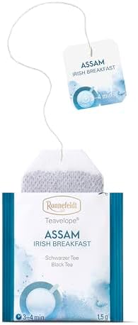 Ronnefeldt Teavelope Assam - Irish Breakfast Black Tea India Summer Bags Tea Individually Wrapped, 25 Count - Strong, Smooth, Caffeinated