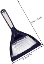 MERRYHAPY Mini Broom and Dustpan Set, Household Table Broom with Portable Hand Brush, Blue Compact Cleaning Kit for Office and Home Desktop Use