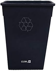 Restaurantware RW Clean 23 Gallon Trash Can 1 Slim Trash Bin - Lid Sold Separately Commercial Black Plastic Waste Basket Heavy-Duty Slim Design For Bathroom Kitchen Outdoor Waste