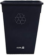 Restaurantware RW Clean 23 Gallon Trash Can 1 Slim Trash Bin - Lid Sold Separately Commercial Black Plastic Waste Basket Heavy-Duty Slim Design For Bathroom Kitchen Outdoor Waste