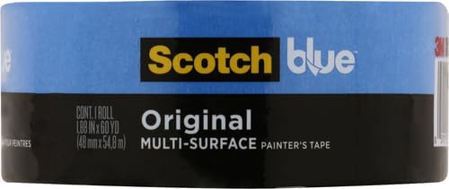 ScotchBlue Original Multi-Surface Painters Tape, 2 Inch Wide (1.88 in. x 60 Yds), 1 Roll Blue Paint Tape Protects Surfaces & Removes Easily, Masking Tape for Indoor and Outdoor Use (2090-48NC)