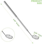 Dental Mirror Stainless Steel with Handle 6.5", Dentist Tool for Teeth Cleaning Plaque, Mouth Inspection, Lash Extension Mirror, Eyelash Extensions Dental Mirror Inspect Instrument Makeup - Pack of 2