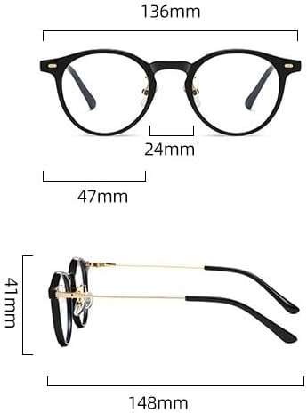 Vintage Round Reading Glasses Anti Eye Strain Computer Readers Anti Blue Light Flat Light Mirror Presbyopic Glasses