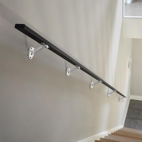 ktumeware 3 Inch 3 Pack Brushed Nickel Handrail Stair Brackets Suitable for Indoor and Outdoor Staircase/Balcony/Corridor Staircase Support handrail Brackets