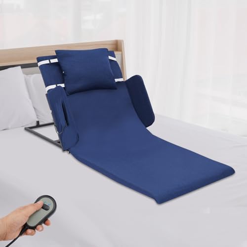 Electric Lifting Backrest for Bed, Wired Controller,330 lbs Capacity, 2-80° Adjustable Back Rest Chair with Removeable Pillow & Armrests, for Pregnant Elderly Patient,Blue