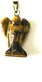 Tigers Eye 1 Inch Guardian Angel Pendant Crystal Fashion Jewelry Gift Gemstone Wellness Luck Energy Handcrafted Accessory