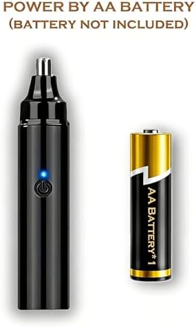 Ear and Nose Hair Trimmer for Men & Women – Painless Facial Hair & Eyebrow Removal Tool – AAA Battery Powered (Battery Not Included)