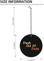 Fresh Out Of Fucks Car Air Freshener Cards Hanging Fragrance Car Accessories Home Office Bedroom