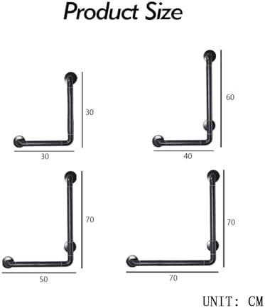 L-Shaped Shower Handrail,Stainless Steel Safety Handrail Support Rod,30-70cm Toilet Handle,Suitable for Elderly Disabled and Pregnant Women (Color : White, Size : 40cm)