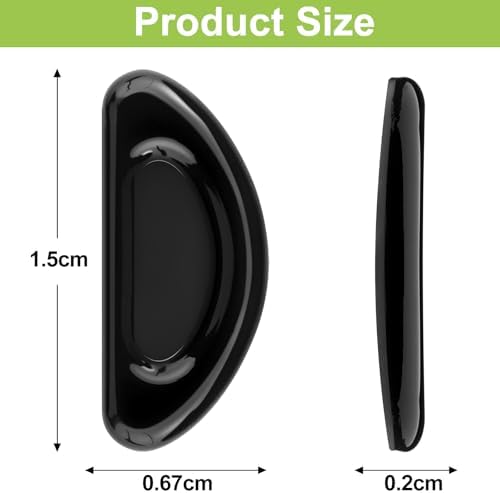 12 Pairs Eyeglass Nose Pads, Adhesive Anti-Slip Nose Pads, Soft Silicone Nose Pad Cushion for Glasses, Eyeglasses, Sunglasses (Black)