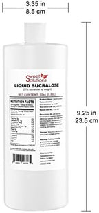 Concentrated Liquid Sucralose Sweetener, 25% Concentrated Sugar Alternative, 32 oz. Bulk for Drinks, Food, and Pastries, Zero Calories and No Carbs (1-Pack)