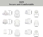 6 Styles Silicone Earring Backs for Studs, 600 Pcs Clear Soft Earring Backings Hypoallergenic Plastic Rubber Earring Backs Clutch Stoppers Replacement Kits for Fish Hook Earring Studs Hoops