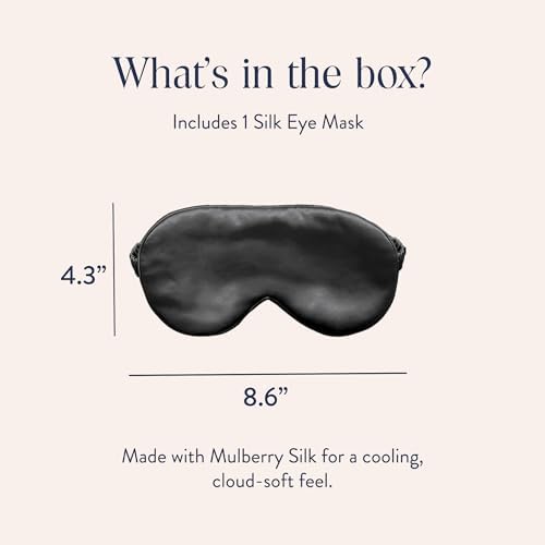 Brooklinen Silk Eye Mask for Sleeping – Carbon Grey, 100% Mulberry Silk Sleep Mask with Soft Elastic Strap, Machine Washable, Breathable & Cool-to-the-Touch – Ideal for Sleeping & Traveling