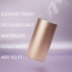Gold Oil Diffuser – Hotel Luxe Chrome Waterless Scent Diffuser for Home, Office – 450 SQ Ft, Portable Cordless USB Aroma Diffuser Machine Rechargeable