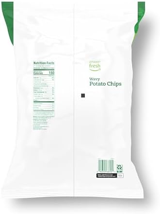 Amazon Fresh, Wavy Potato Chips, 11 Oz (Previously Happy Belly, Packaging May Vary)