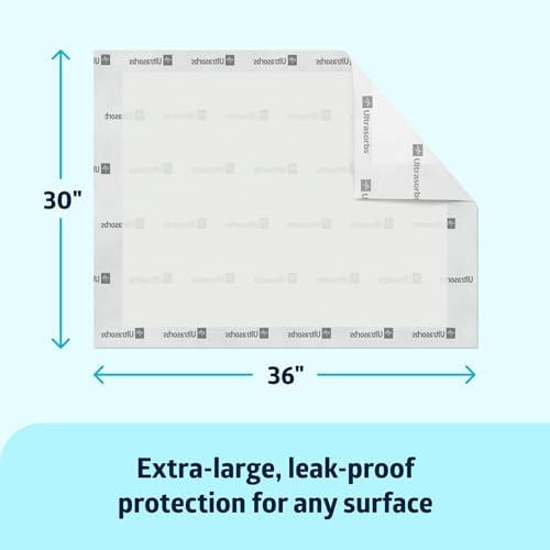 Medline Ultrasorbs Drypads, 30" x 36", 25 Count, Super Absorbent Disposable Bed Pads, Large Incontinence Bed Pads, Chucks Protective Underpads, 10 Times More Absorbent, For Adults, Elderly