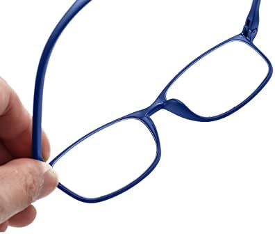 PROFLEX BluOptix Blue Light Filter Lightweight, Flexible, Scratch Resistant, Computer Reading Glasses, Unisex
