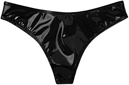 FEESHOW Women's Latex Rubber G-String Thong Briefs Panties Underwear