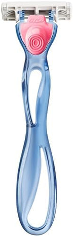 Bic Click 3 Soleil Sensitive Women's Razor Refills, 3 Moveable Blades and Lubricating Strip - Box of 8 Cartridges, Blue