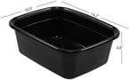 4-pack 12 Quart Small Wash Basin Pan, Plastic Rectangular Dish Pan, Black