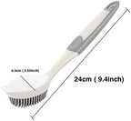 Dish Scrubber, Silicone Soft Bristles Scrub Brush with Scraper Tip, Comfortable Grip Brushes for Kitchen Sink, Pans, Pots, Skillet, Vegetable, Fruit, Potato Cleaning (White/Grey)