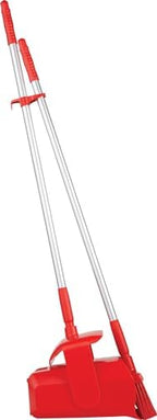 Remco - A Vikan Company 62504 Lobby Dustpan with Broom, Polypropylene/Polyester/Aluminum, 7" X 14" Bin, 37" Handle, Red