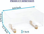 YoBa Thick Acrylic Tissue Box Holder Rectangular Clear Tissue Box Dispenser with Gold Plated Aluminum Legs for Bathroom, Kitchen, Bedroom, Office, Hotels and Restaurant