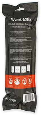 Brabantia PerfectFit Trash Bags (Size O/8 Gal) Thick Plastic Trash Can Liners with Drawstring Handles (120 Bags)