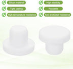 uxcell 35Pcs Silicone Hole Plug 11mm, White High Temp T Type Rubber Stoppers for 10.3-11.05mm Hole, Solid Waterproof Button Hole End Covers for Powder Coating, Sealing Plugs, Pipe Holes