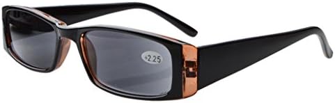 Eyekepper 5-Pack Spring Hinges Rectangular Reading Sunglasses Sunshine Readers +1.75