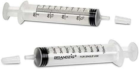 10ml Oral Syringe With Cap (100 Pack) | Oral Dispenser Without Needle, Luer Slip Tip | Individually Wrapped Medicine Dropper For Infants & Pets