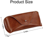 LogHog Portable Leather Glasses Case,Flexible Sunglasses Pouch Slim Case for Women Men Horizontal Eyeglass Case