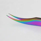 Utoolmart 125mm Colorful Professional Stainless Steel Precision Tweezers Dolphin-shaped Tip Tweezers for lash Extensions Iron Box 1pcs