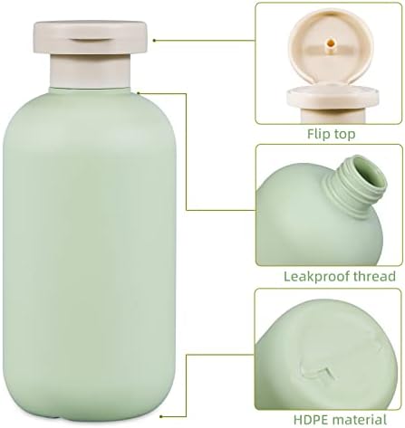 6.8oz Squeeze Bottles with Flip Cap, Refillable Plastic Travel Bottles for Creams, Lotion, Shampoo, Conditioner (2 Pcs)