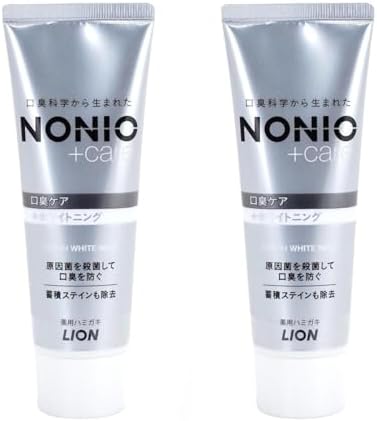 Japanese Nonio Plus Brightening Toothpaste Fresh White Mint 130g (Pack of 2)