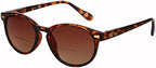 Mass Vision Polarized Bifocal Sunglasses 'The Brilliance' Round Frame Unisex Sun Readers - Spring Hinges & UV400 Protection