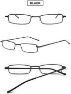 VEVESMUNDO Blue Light Blocking Reading Glasses Portable Metal Lightweight Compact Durable Travel Pocket Readers in tube case