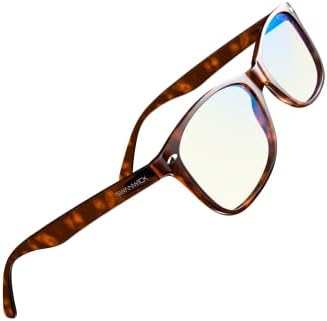 Swanwick Blue Light Blocking Glasses for Women, Men Anti Eyestrain Headache for Computer, Gaming, TV, Phone Screen. Sleep Aid. Classic Day Swannies (Regular, Tortoise Shell)