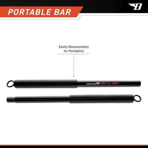 BIONIC BODY 36 Inches Light Weight Resistance Training Straight Bar – Fits All Resistance Bands/Accessories with Carabiners BBEB-020