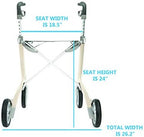 byACRE Carbon Ultralight Rollator Walker with Organizer Bag, Wide Track, Oyster White