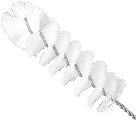 EISCO 12PK Nylon Cleaning Brushes with Fan-Shaped Ends, 9.25" - Twisted Stainless Steel Wire Handle - Ideal for 0.3" - 0.5" Diameter Tubes, Bottles, Cylinders, Flasks, Straws -