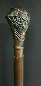 Joker face Metal Handle Strong Nautical Wood Walking Stick Beautiful Gift