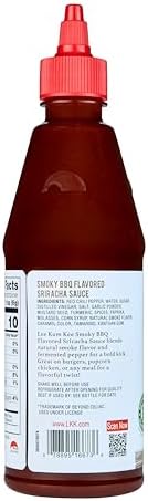 Lee Kum Kee Smoky BBQ Flavored Sriracha Sauce (18.3 oz - 1 Pack), Gluten Free | Bold Spicy Heat with Smoky Flavor | Perfect for Grilling, Dipping, Stir-Frying, Marinades, BBQs, Wings, Tacos & Burgers