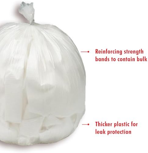 iTouchless Small/Medium Trash Bags, Fits 2-6 Gallon Garbage Cans, for Rubbish Recycling Compost in the Home, Office, Strong Bathroom Kitchen Bin Liners, Clear, 50 Count