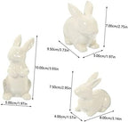 ABOOFAN 3pcs Ceramic Bunny Ornament Decor Rabbit Figurines for Easter Home Decor